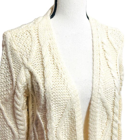 Rachel Zoe Long Cardigan Sweater Cream Sz Large Cable Knit NWT - Picture 4 of 8